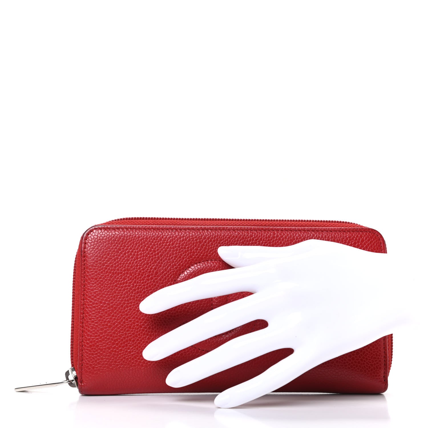 Chanel Caviar Large Timeless CC Zip Around Wallet Red 2 of 8