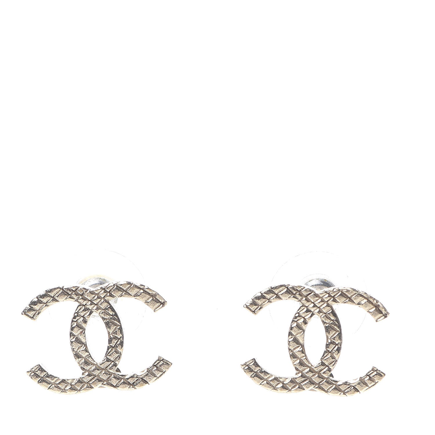 Chanel Quilted CC Earrings Gold 1 of 6