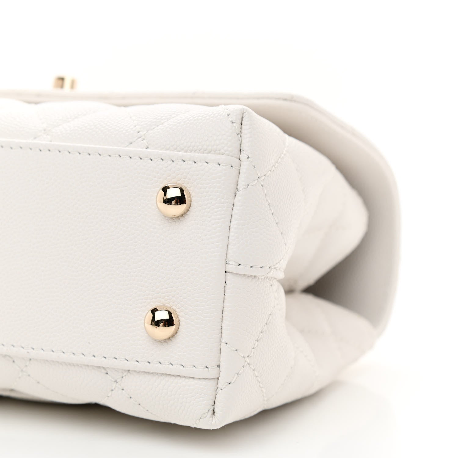 Chanel Caviar Quilted Mini Coco Handle Flap White 10 of 11