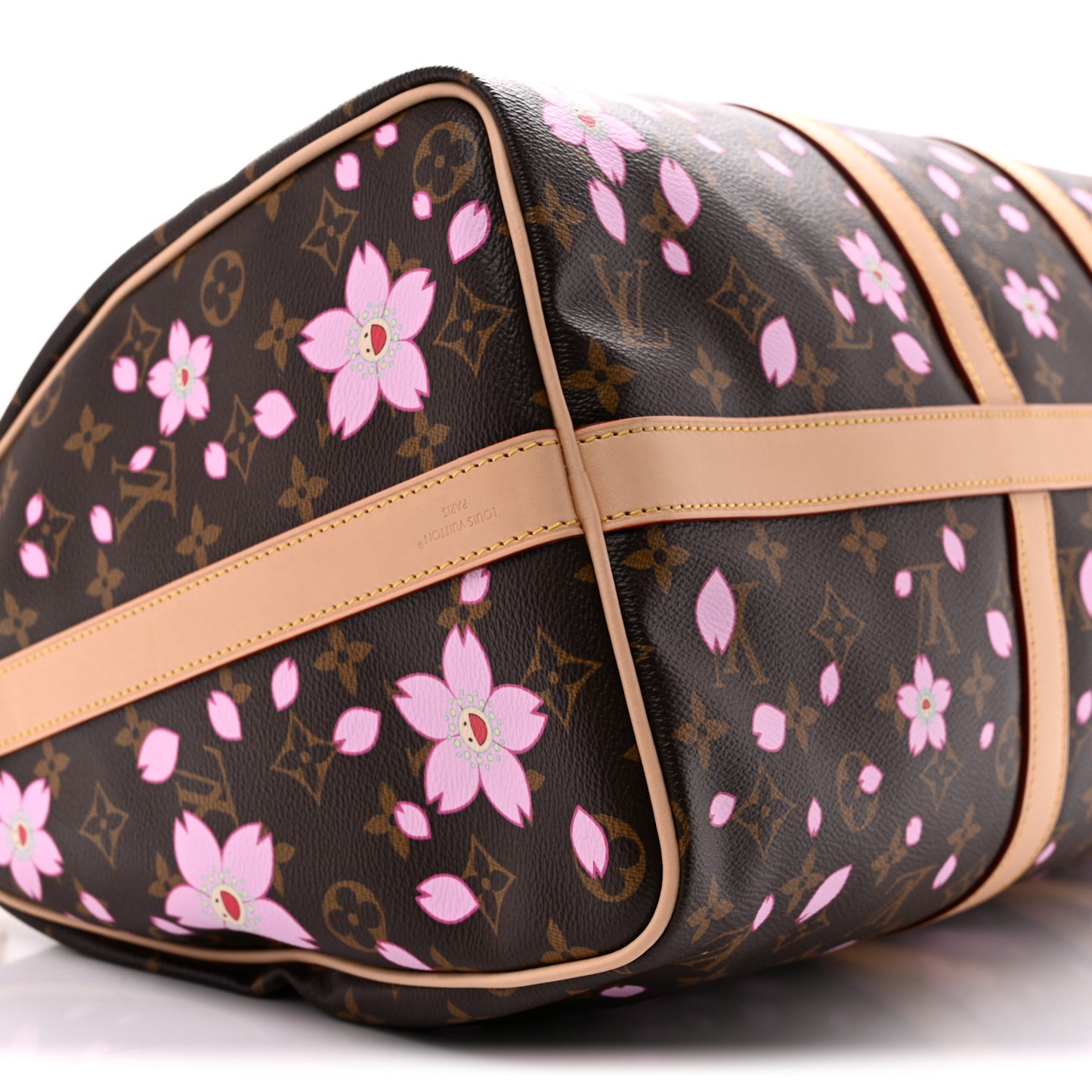 LV X TM Monogram Cherry Blossom Keepall Bandouliere 45 Sakura Brown