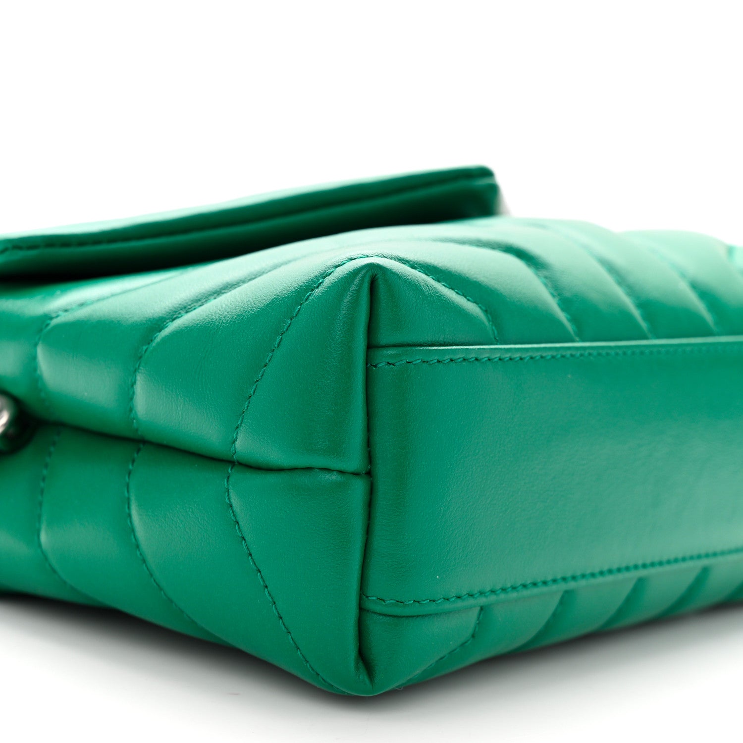 Saint Laurent Calfskin Y Quilted Monogram Toy Loulou Crossbody Bag Green Field 9 of 10
