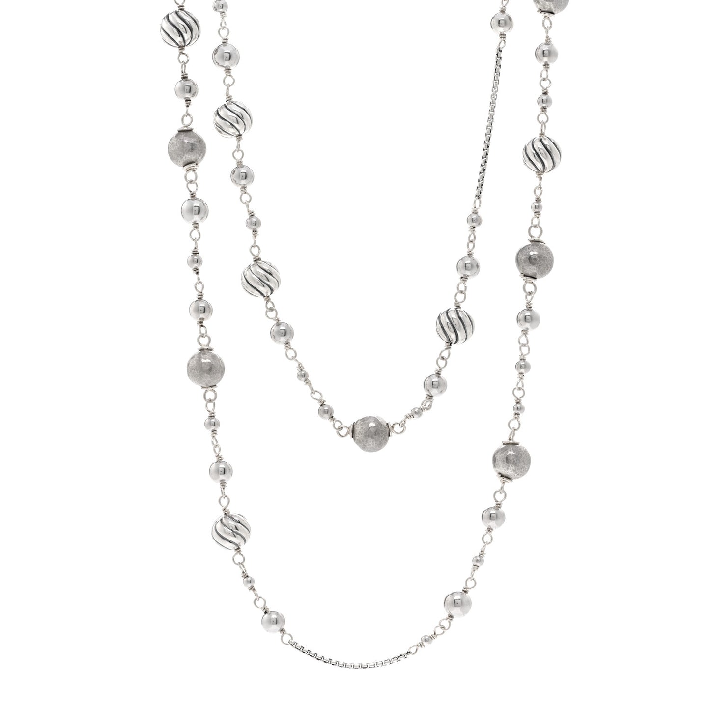 Sterling Silver Quatrefoil Bead Chain Necklace