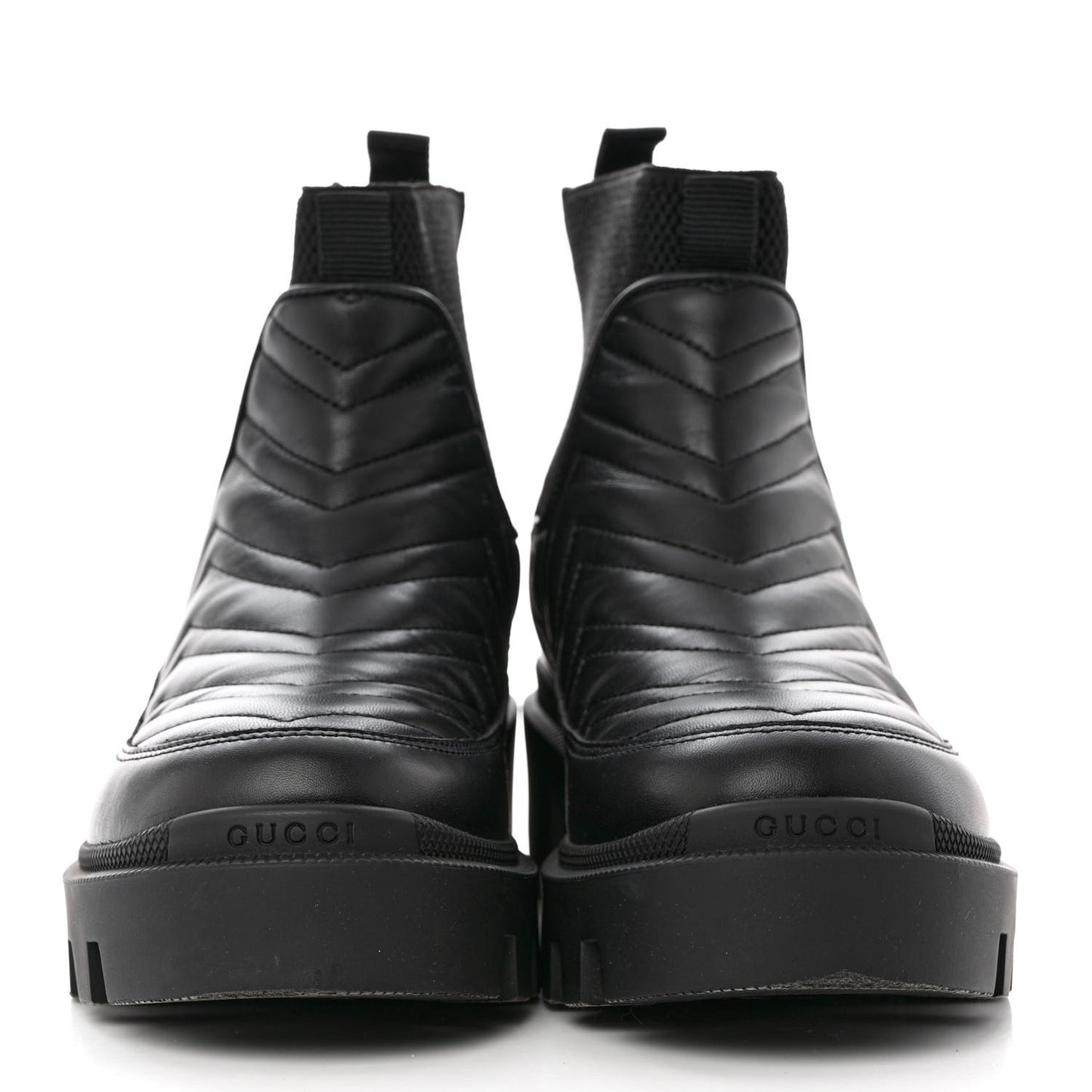 Calfskin Nappa Matelasse Frances Chelsea Boots 36.5 Black