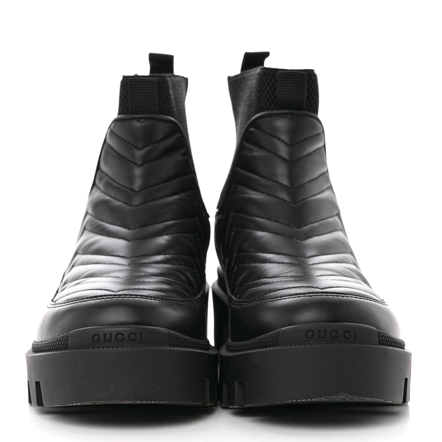 Gucci Calfskin Nappa Matelasse Frances Chelsea Boots 36.5 Black 2 of 7