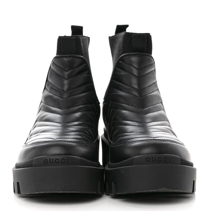 Gucci Calfskin Nappa Matelasse Frances Chelsea Boots 36.5 Black 2 of 7