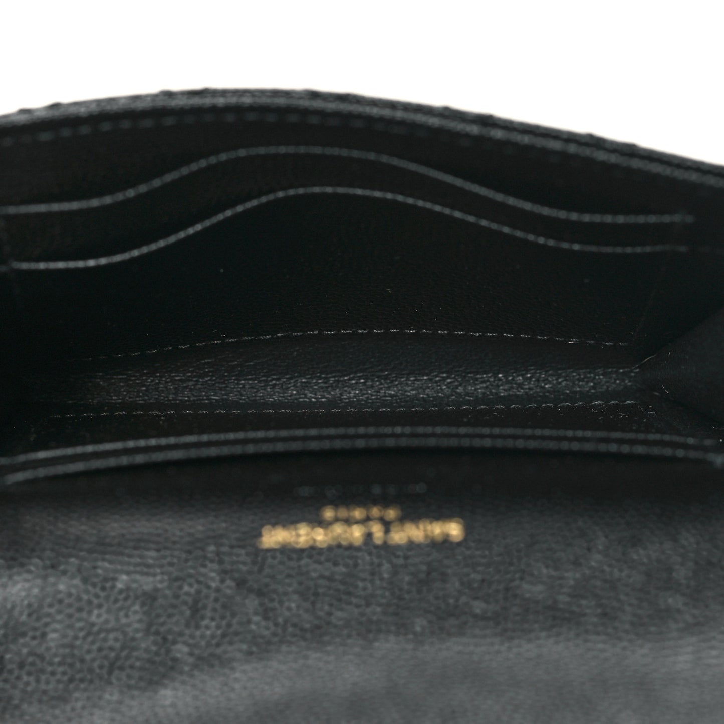 Grain De Poudre Textured Mixed Matelasse Triquilt Small Monogram Envelope Wallet Black