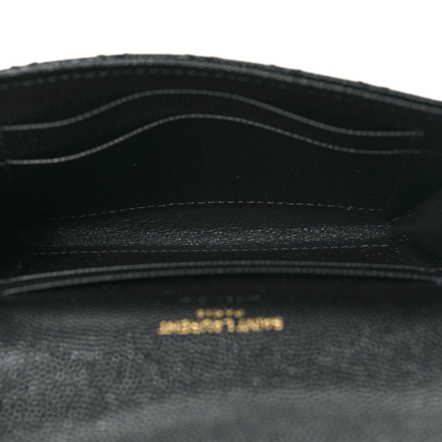 Saint Laurent Grain De Poudre Textured Mixed Matelasse Triquilt Small Monogram Envelope Wallet Black 5 of 7