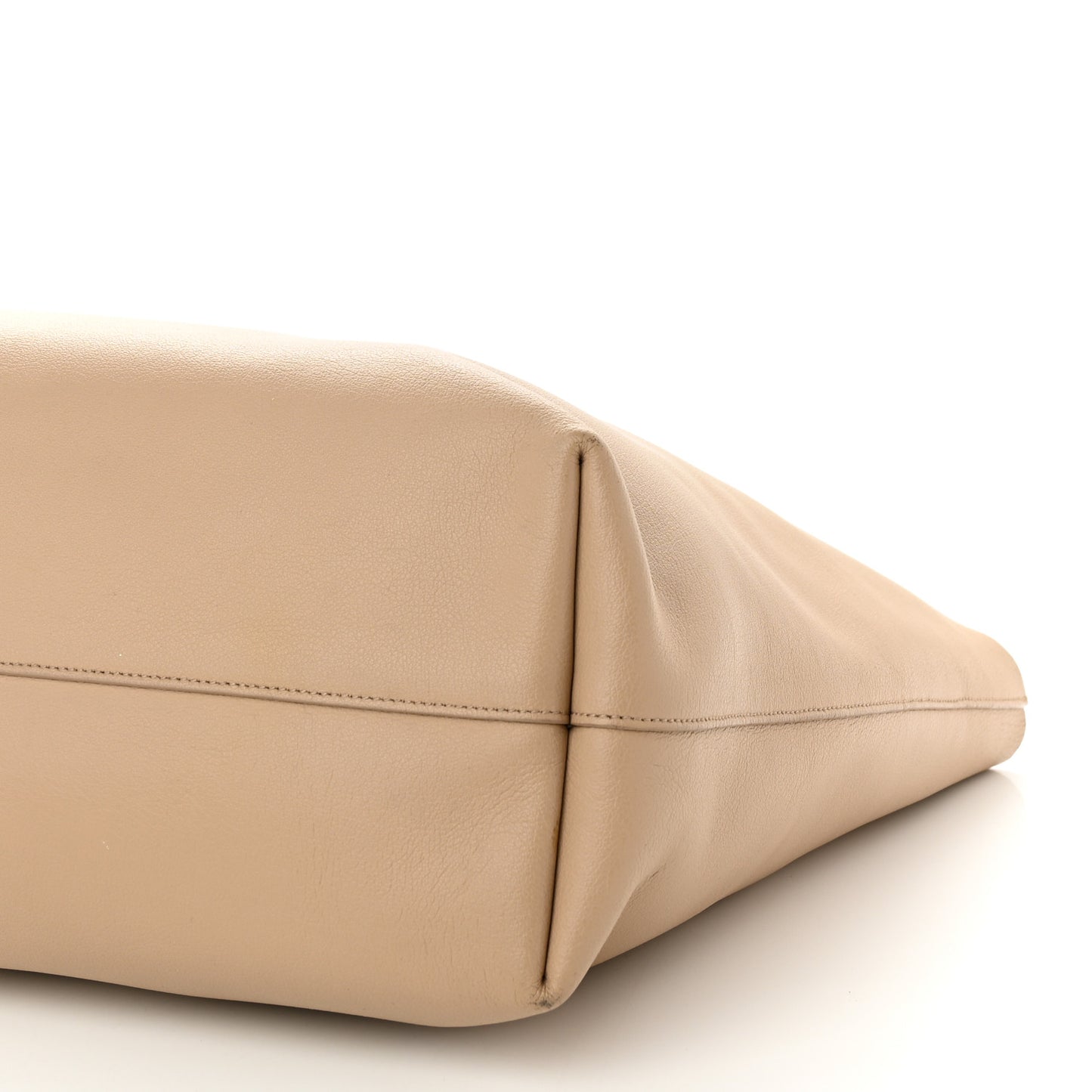 Calfskin Large Shopping Tote Dark Beige