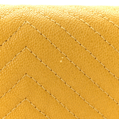 Chanel Caviar Chevron Quilted Boy Wallet On Chain WOC Yellow Yellow 15 of 15