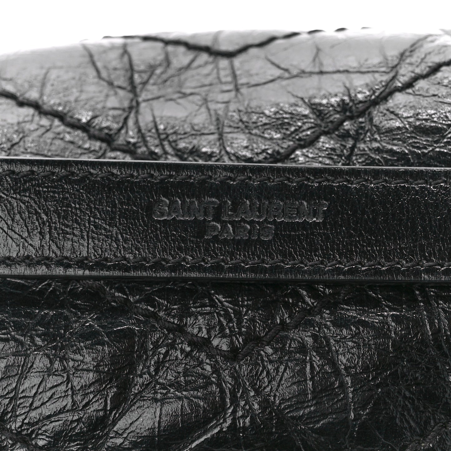 Crinkled Calfskin Matelasse Monogram Medium Niki Chain Satchel Black