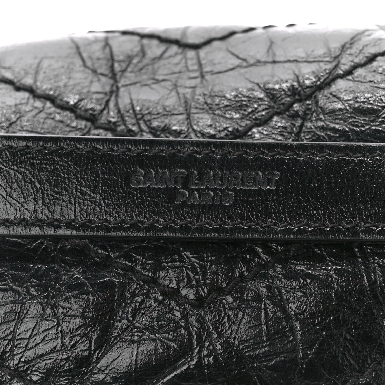 Saint Laurent Crinkled Calfskin Matelasse Monogram Medium Niki Chain Satchel Black 9 of 12