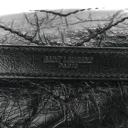 Saint Laurent Crinkled Calfskin Matelasse Monogram Medium Niki Chain Satchel Black 9 of 12