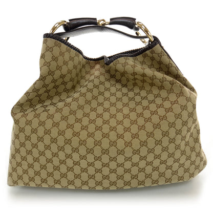 Gucci Monogram Large Horsebit Chain Hobo Ebony 1 of 9