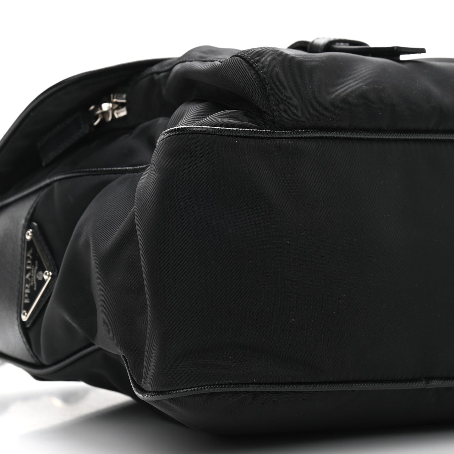 Nylon Vela Saffiano Shoulder Bag Black