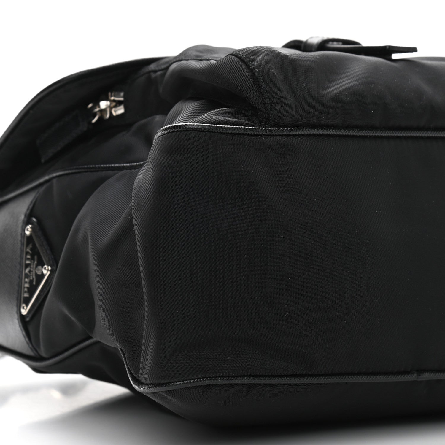 Prada Nylon Vela Saffiano Shoulder Bag Black 8 of 10