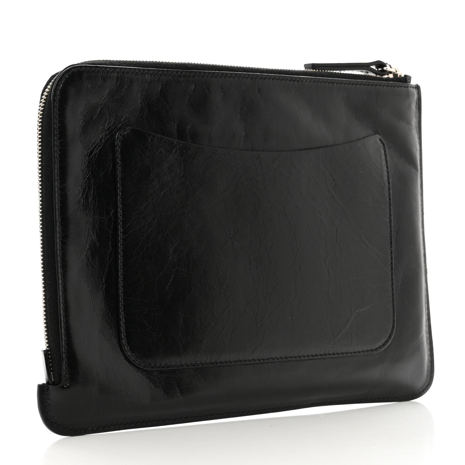 Chanel Calfskin Medium Je Ne Suis Pas En Solde Pouch Clutch Black 3 of 8