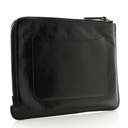 Chanel Calfskin Medium Je Ne Suis Pas En Solde Pouch Clutch Black 3 of 8