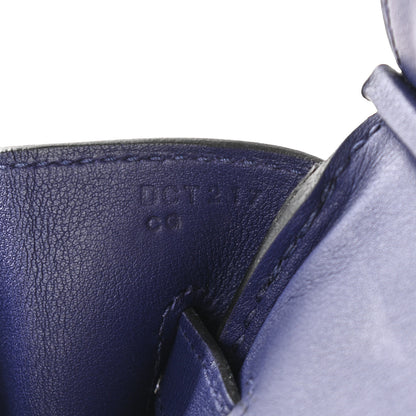Hermes Swift Epsom Tressage Birkin 35 Bleu Encre Bleu Du Nord Gold 7 of 10