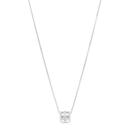 Van Cleef & Arpels 18K White Gold Diamond Small Perlee Clovers Pendant Necklace 1 of 5