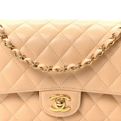 Chanel Caviar Quilted Medium Double Flap Beige 8 of 11