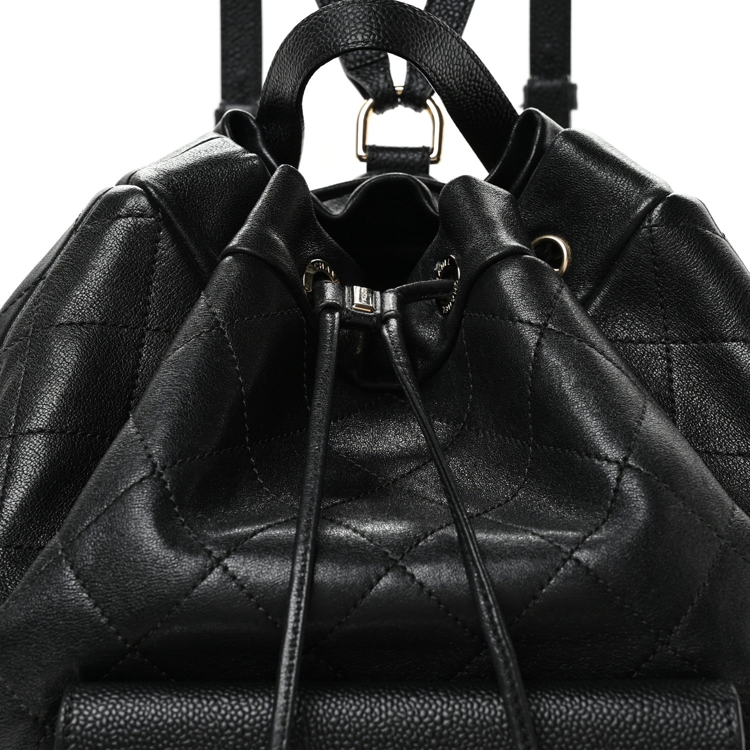 Chanel Sheepskin Caviar Quilted Daily Round Backpack Black 8 of 10