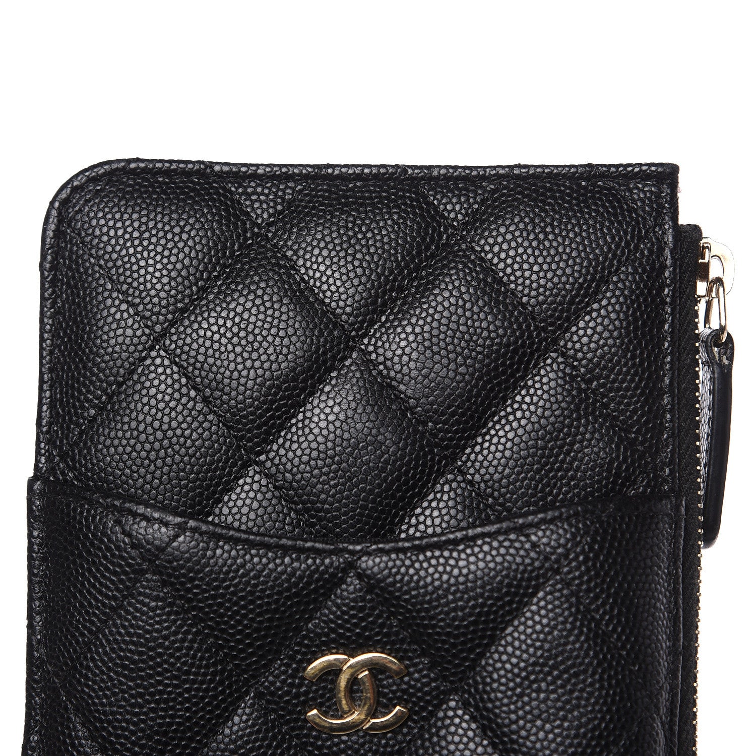 Chanel Caviar Quilted Classic Flat Wallet Pouch Black 8 of 9