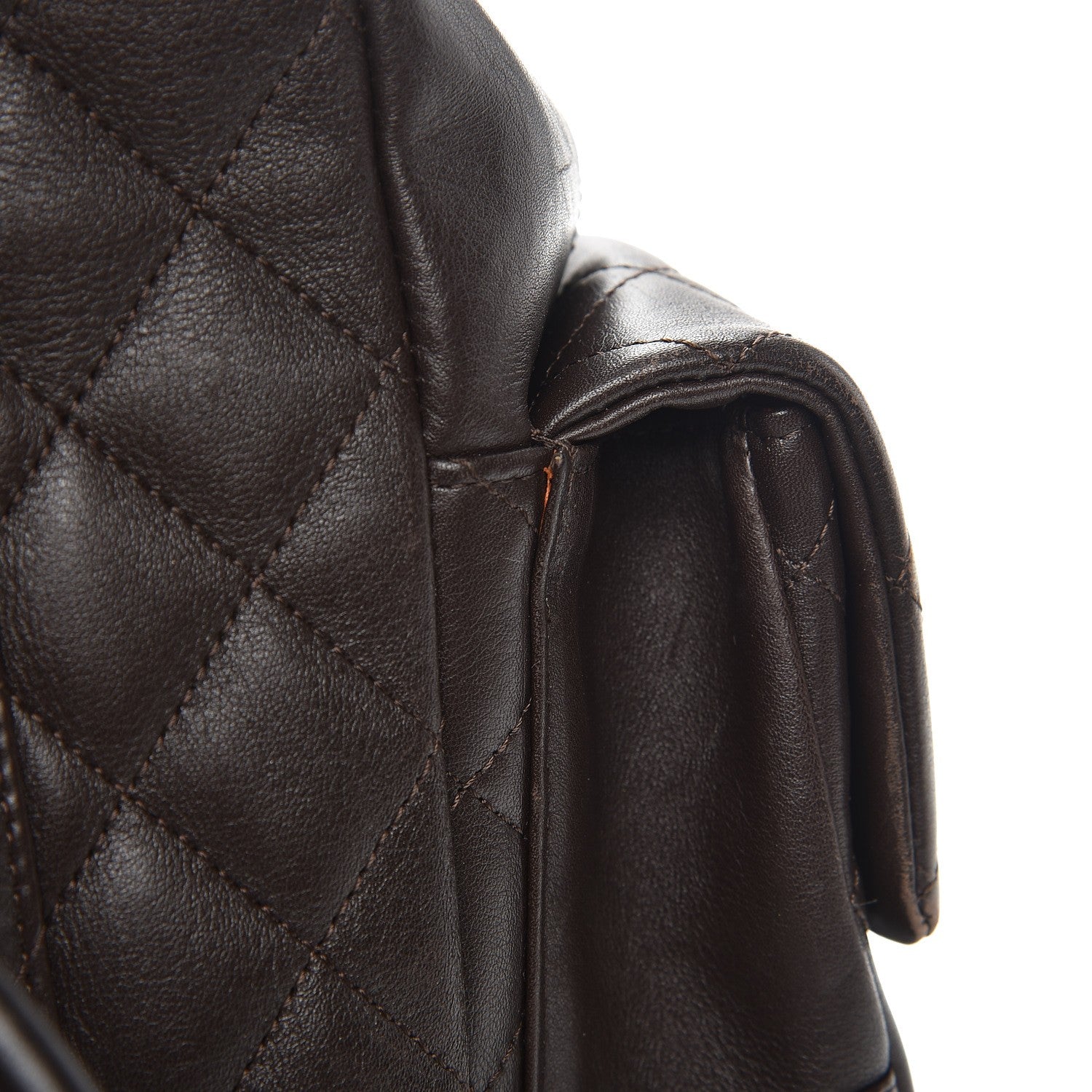 Chanel Calfskin Quilted Large Cambon Multipocket Reporter Brown Beige 10 of 14