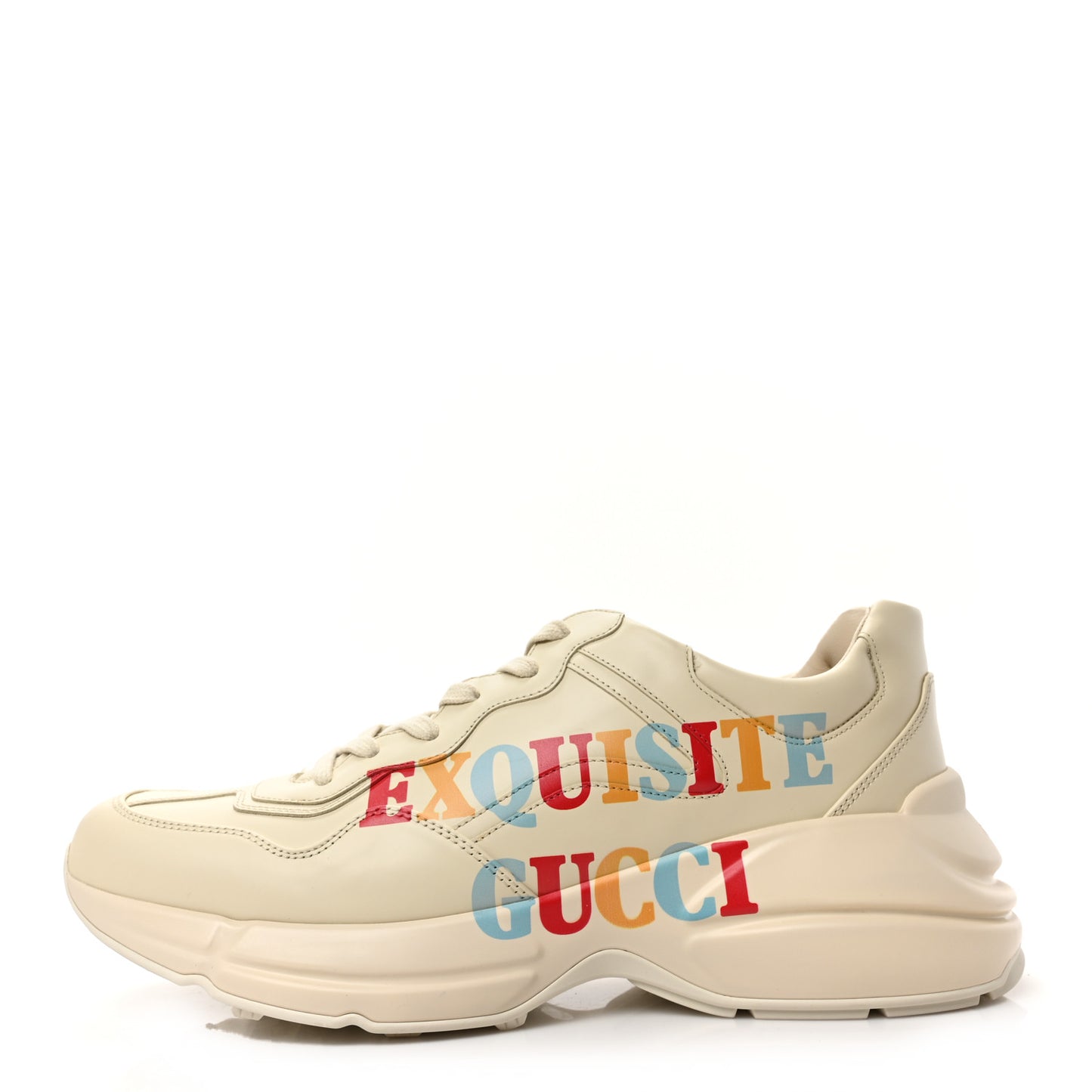 Apollo Calfskin Mens Exquisite Rhyton Sneakers 11 Ivory Multicolor