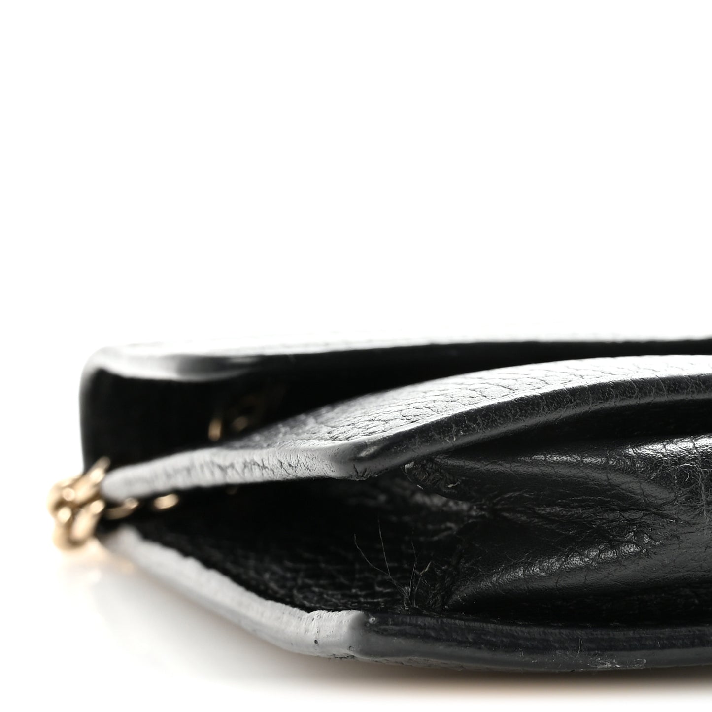 Dollar Calfskin Interlocking G Chain Wallet Black