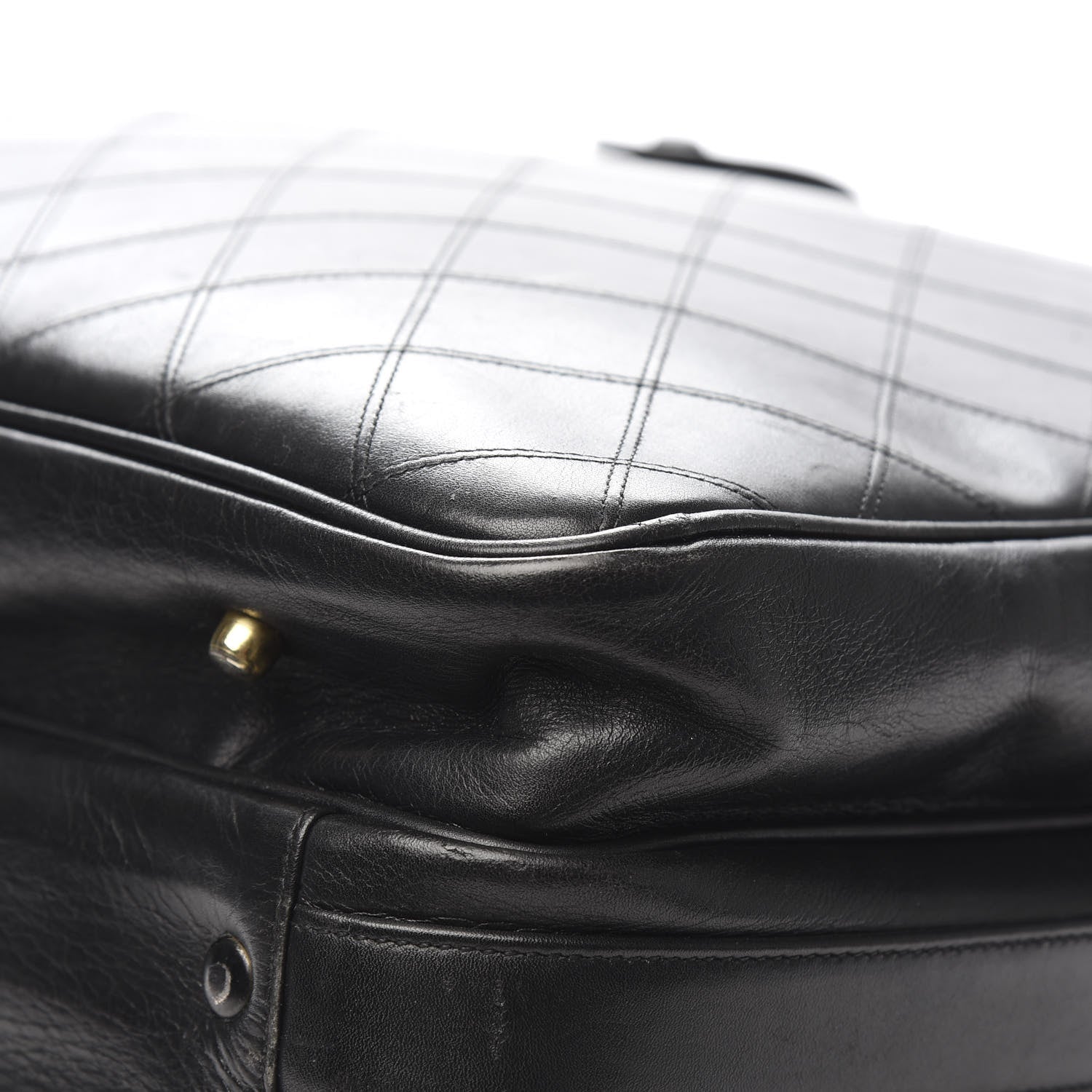 Chanel Lambskin Stitched Suitcase Travel Bag Black 11 of 16
