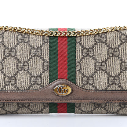 Gucci GG Supreme Monogram Web Ophidia Wallet On Chain Brown 7 of 15