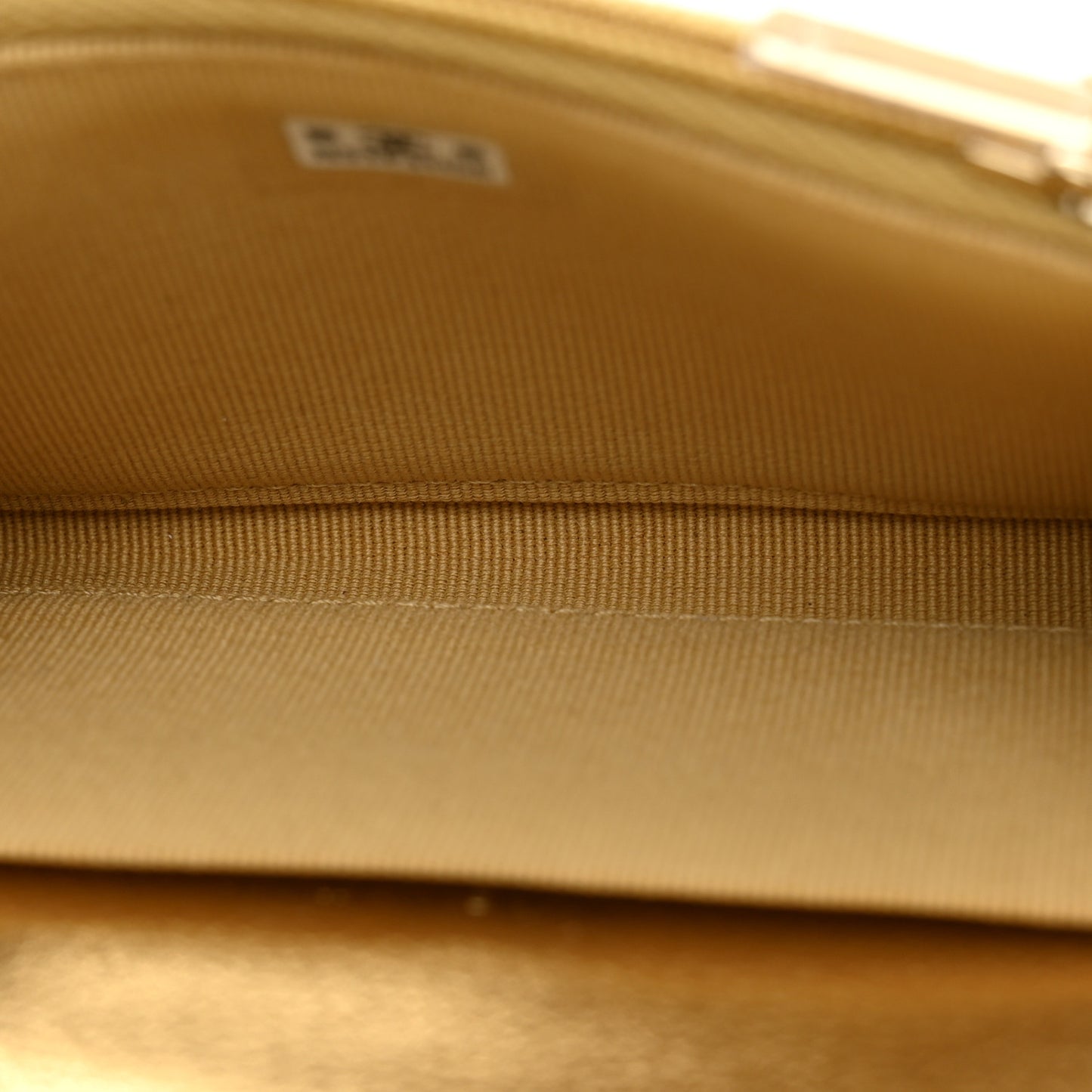 Metallic Caviar Quilted Flap Card Holder Wallet Gold