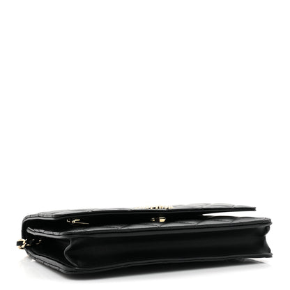 Chanel Lambskin Quilted Pearl CC Wallet on Chain WOC Black 4 of 12