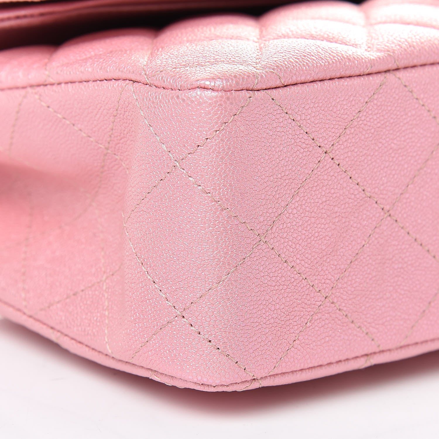 Chanel Iridescent Caviar Quilted Medium Double Flap Rose Pink 9 of 11