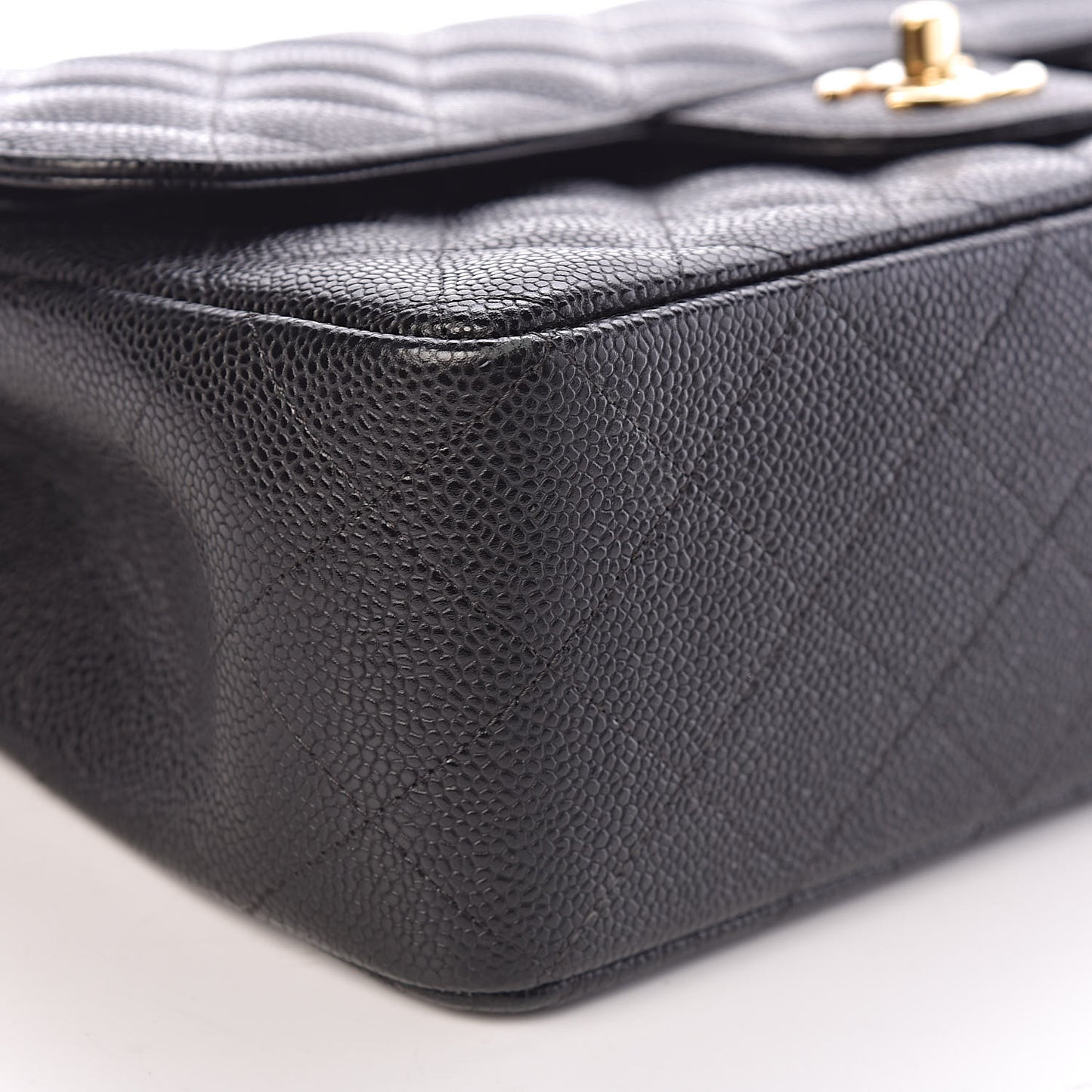 Caviar Quilted Jumbo Double Flap Black