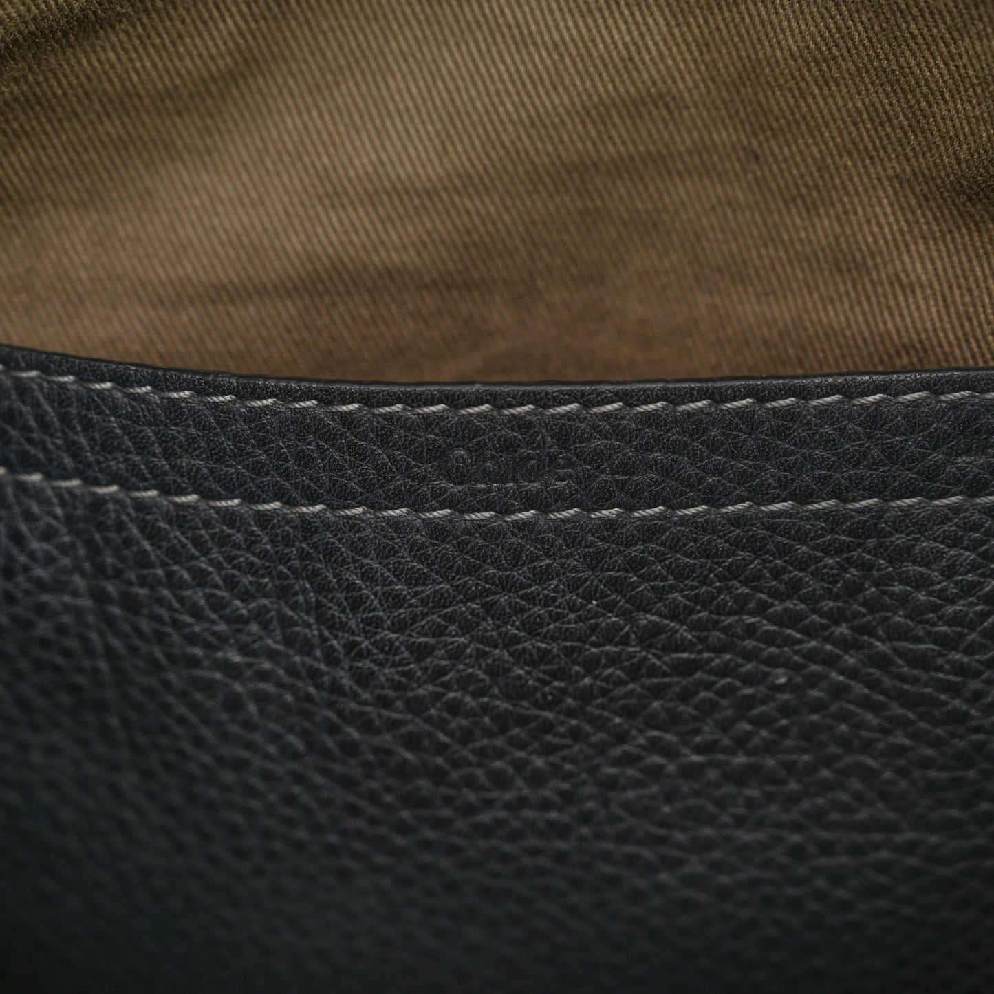 Grained Calfskin Medium Marcie Saddle Bag Black