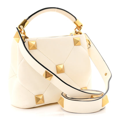 Valentino Garavani Nappa Mini Roman Stud The Handle Bag Ivory 3 of 9