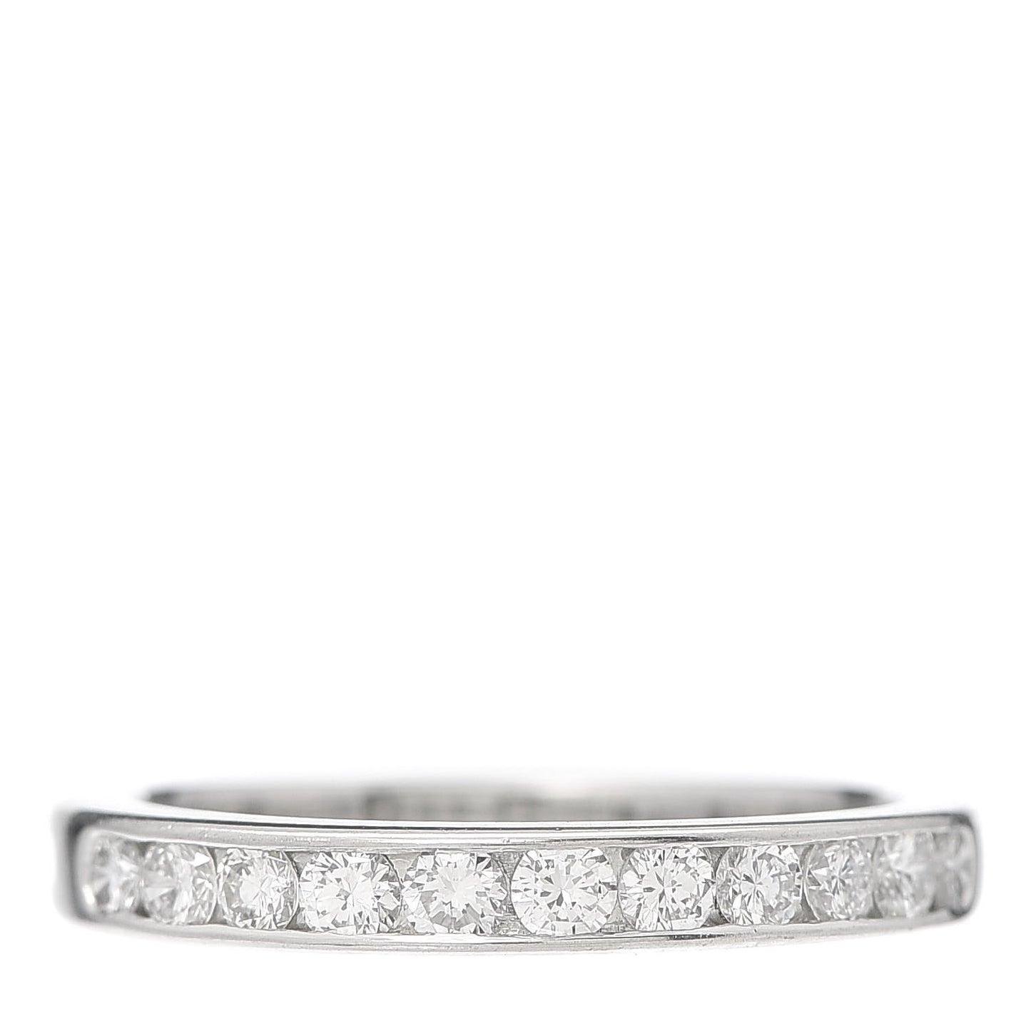 Platinum Diamond .49ctw Half Circle Wedding Band Ring 52 6