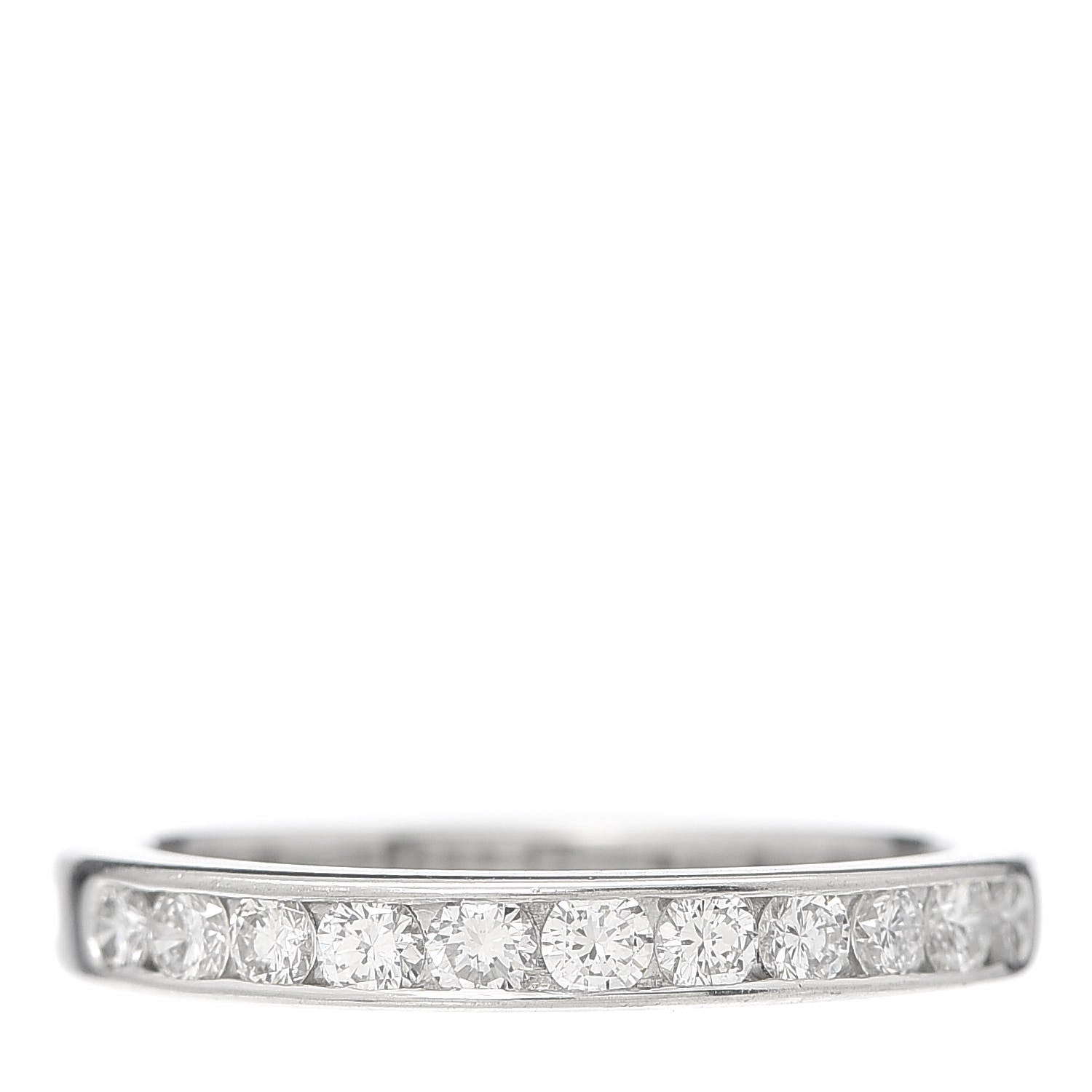 Tiffany Platinum Diamond .49ctw Half Circle Wedding Band Ring 52 6 1 of 5