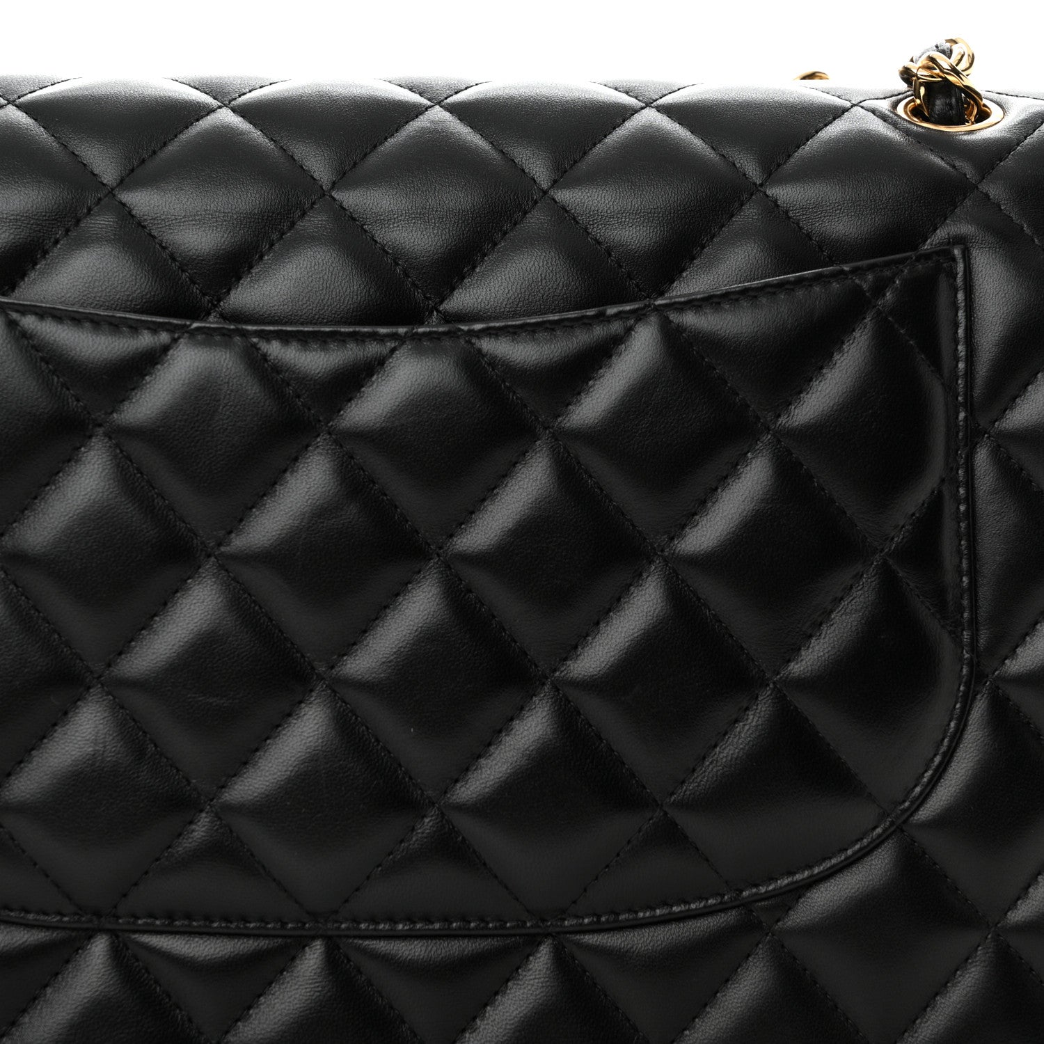 Chanel Lambskin Quilted Jumbo Double Flap Black 13 of 14