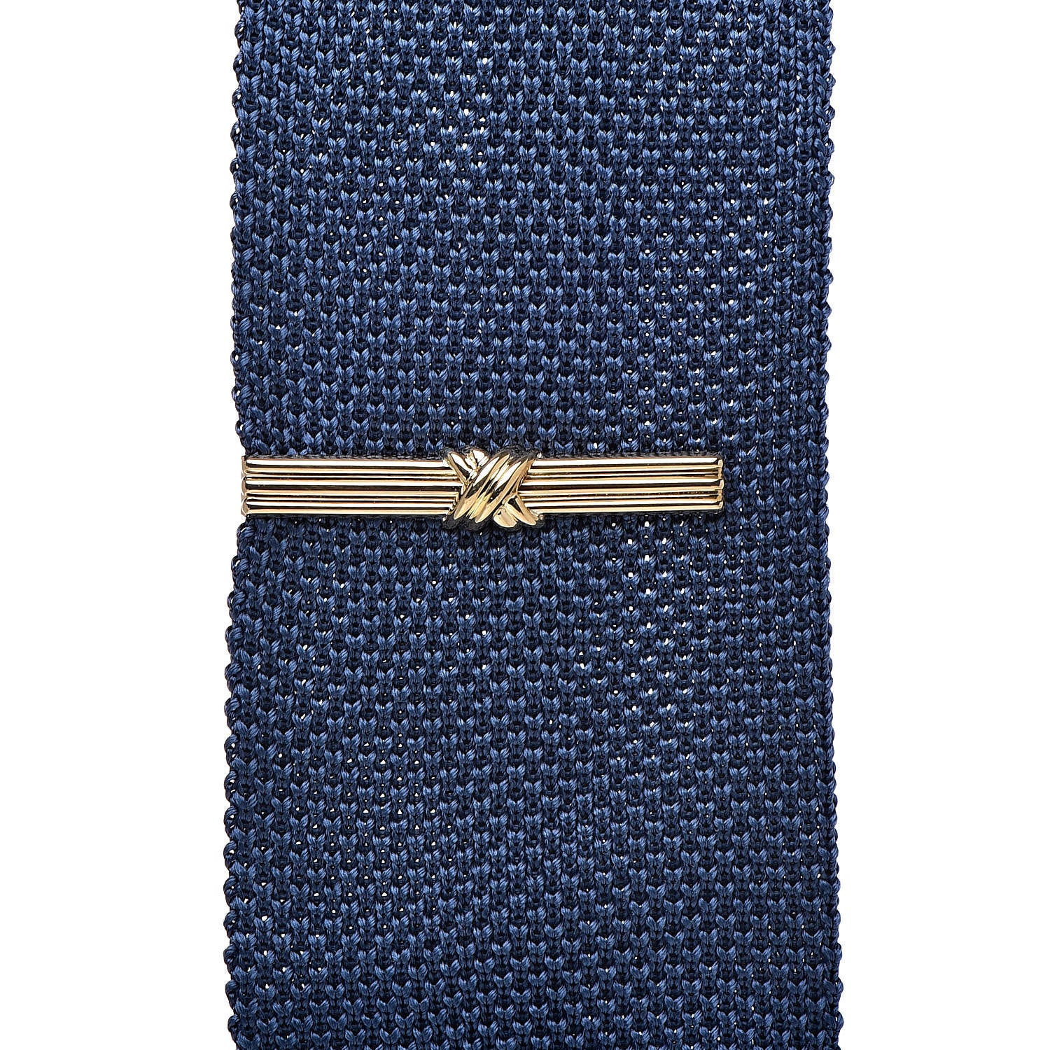 Tiffany 18K Yellow Gold Signature X Tie Clip 3 of 4