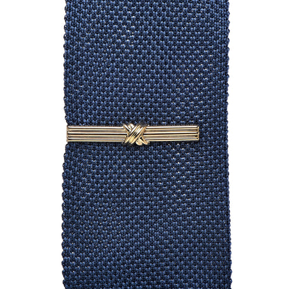 Tiffany 18K Yellow Gold Signature X Tie Clip 3 of 4
