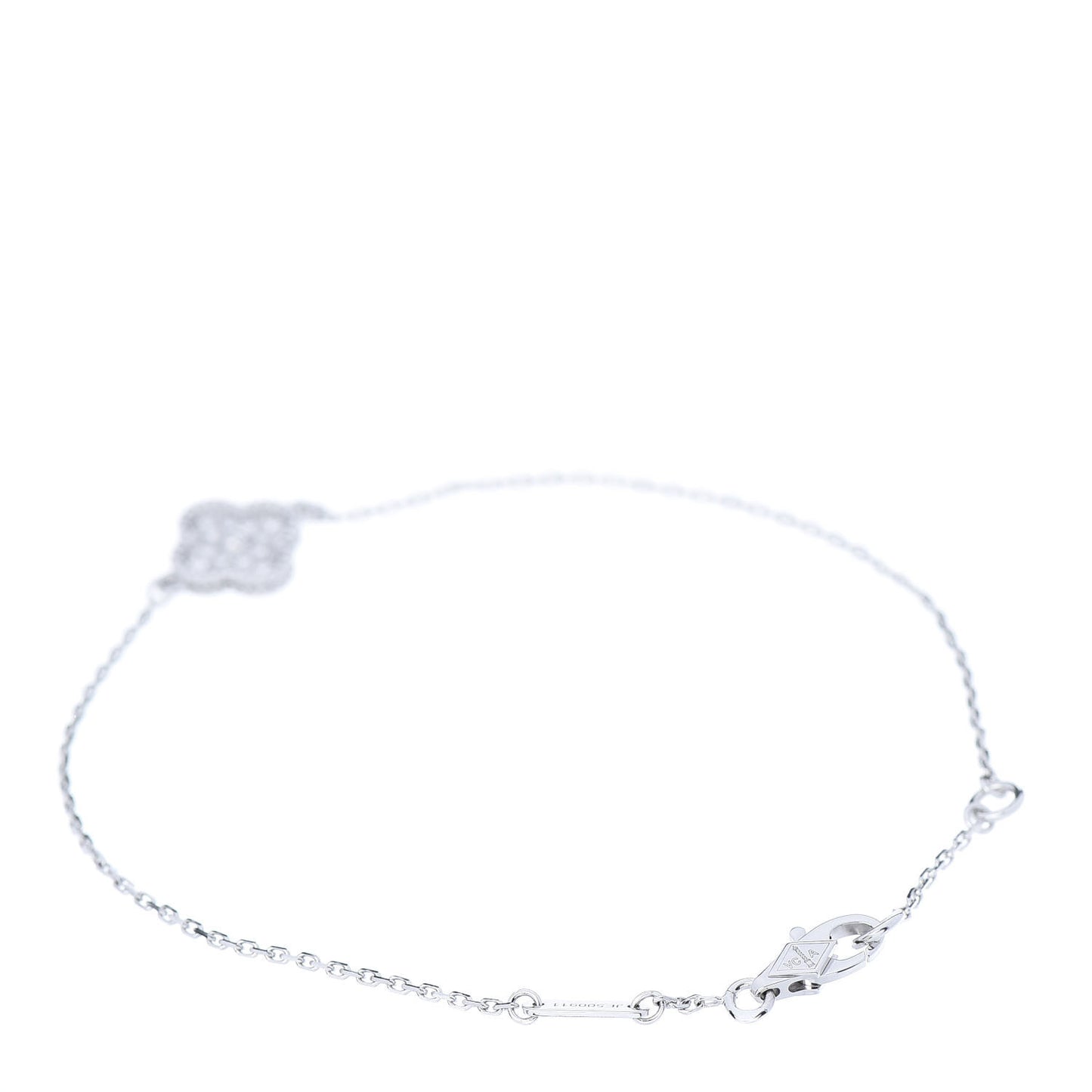 18K White Gold Diamond Sweet Alhambra Bracelet