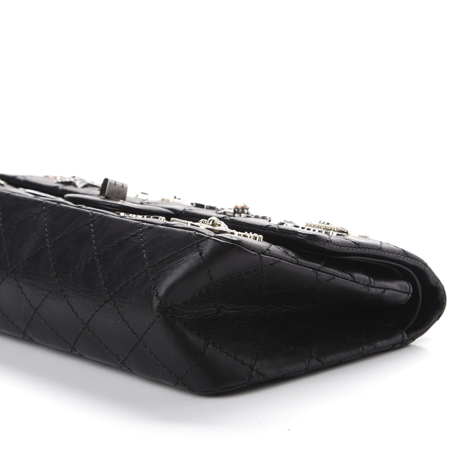 Chanel Aged Calfskin Lucky Charms 2.55 Reissue 225 Flap Black 9 of 10