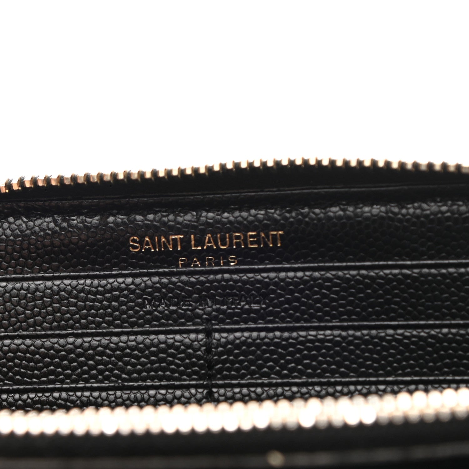 Saint Laurent Grain De Poudre Matelasse Chevron Monogram Zip Around Wallet Black 6 of 6
