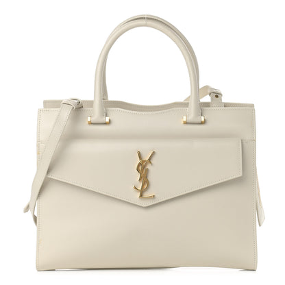Saint Laurent Shiny Calfskin Medium Uptown Tote White 1 of 14