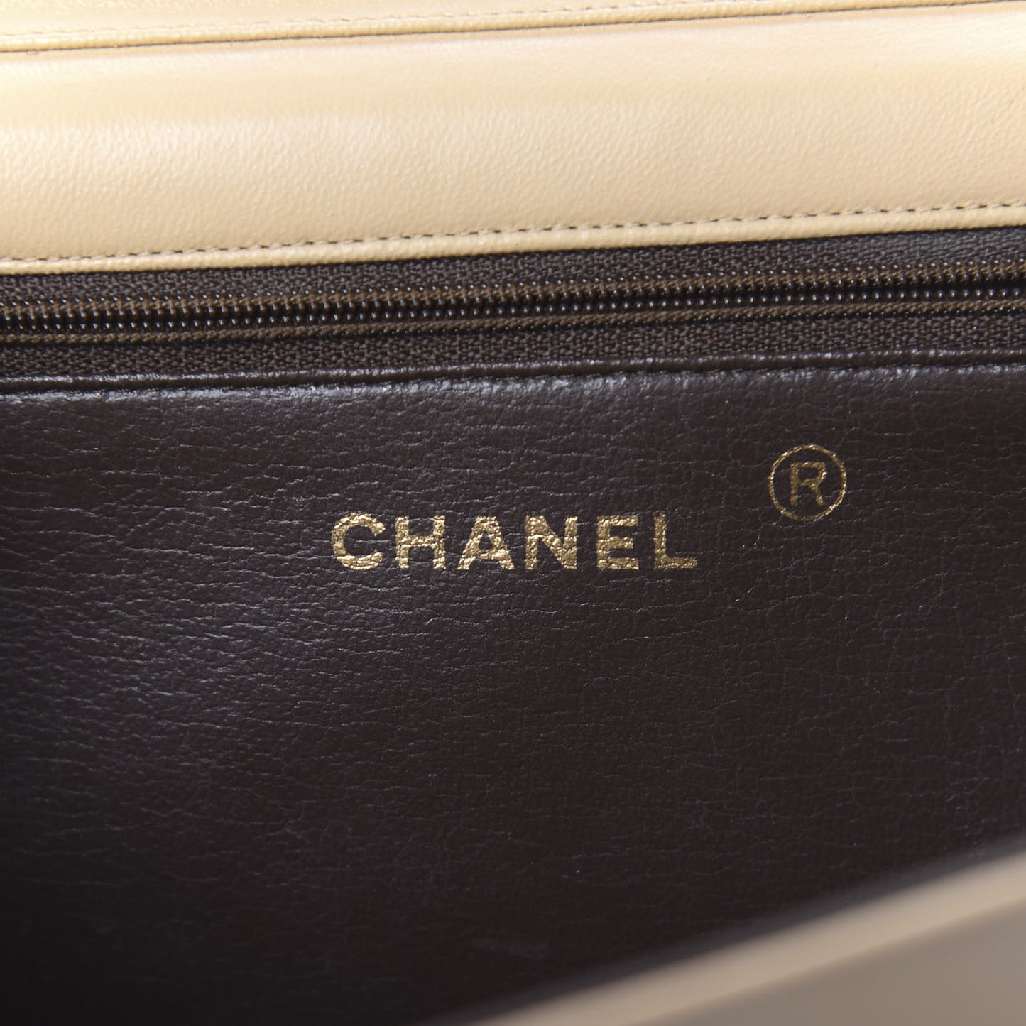 Lambskin Quilted Medium Single Flap Beige