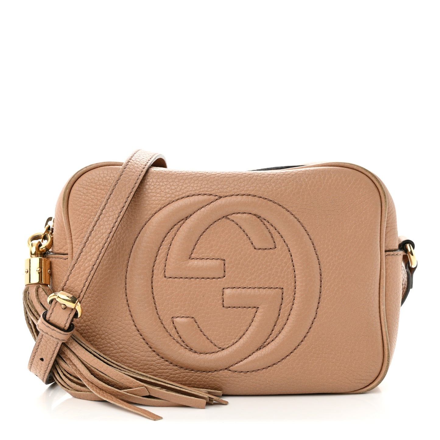 Pebbled Calfskin Small Soho Disco Bag Camelia
