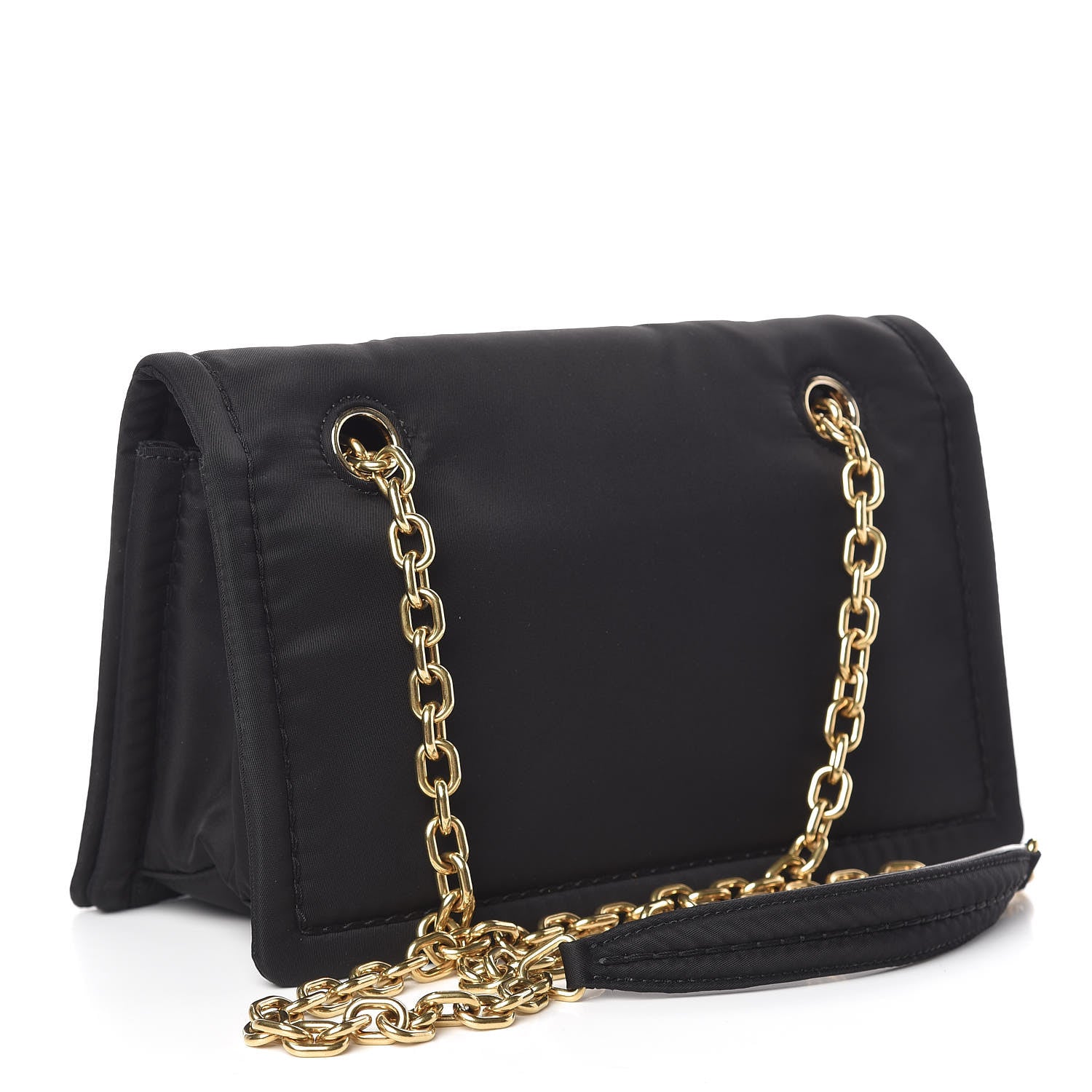 Prada Nylon Tessuto Chain Shoulder Bag Black 3 of 9