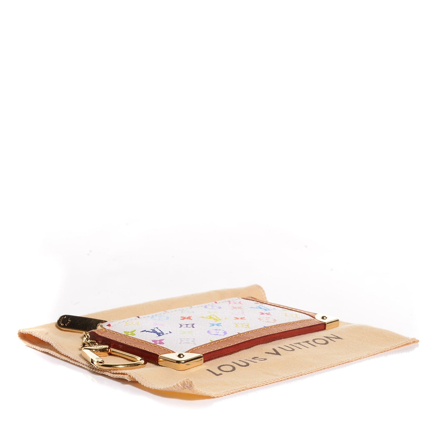 Monogram Multicolor Key Pouch White